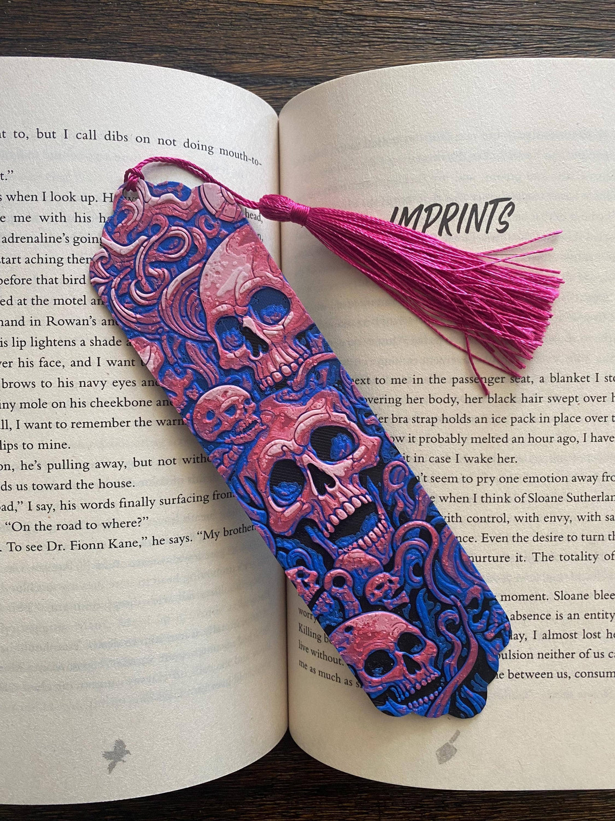 Magenta Skullture Bookmark