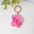 Peony Flower Enamel Keychain